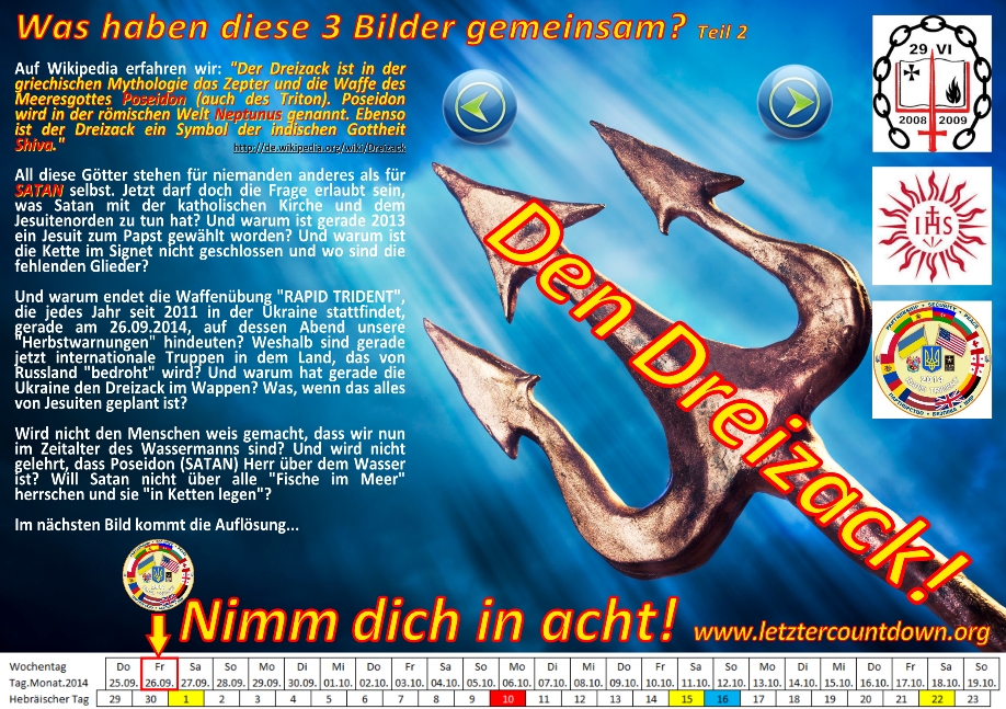 Eine Grafik, die verschiedene Elemente enth&auml;lt, darunter einen gro&szlig;en Anker mit drei Zacken und Flammen, diverse Symbole, die bestimmte Jahreszahlen und ein Kalenderblatt mit Daten hervorheben. Zus&auml;tzlich werden verschiedene graphische Darstellungen und Textbl&ouml;cke gezeigt, die Fragen zu weltweiten Ereignissen und hypothetischen Verbindungen stellen.